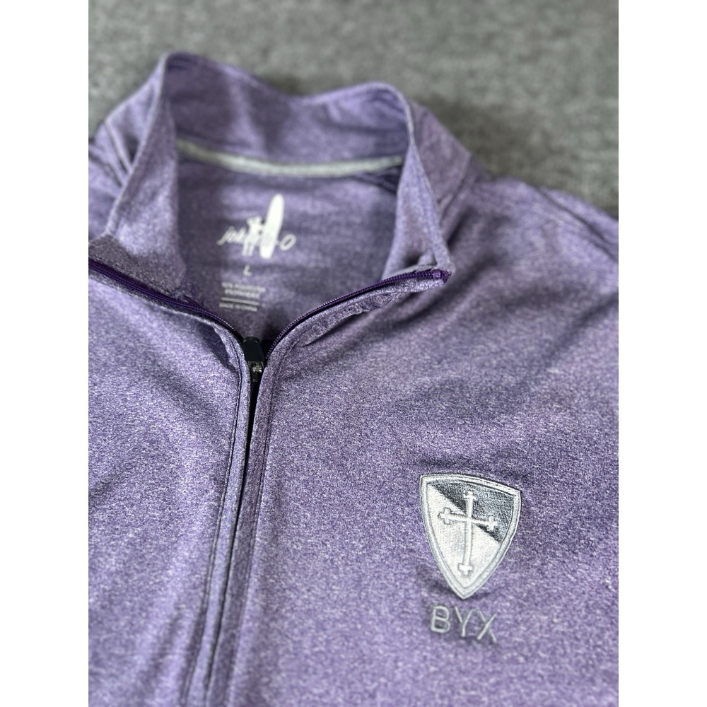 Johnnie O Shirt Mens Large Purple 1/4 Zip Stretch Golf  Cross Logo